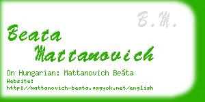 beata mattanovich business card