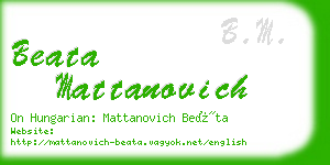 beata mattanovich business card